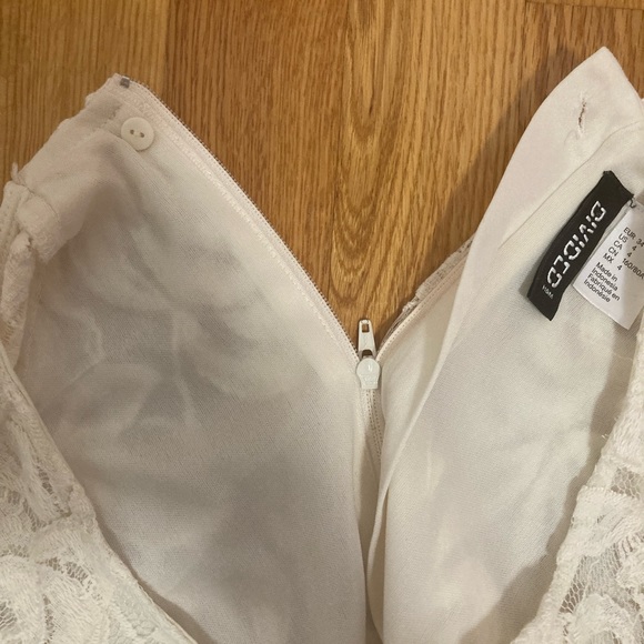 H&M Divided Off-White Dress with Lace - Size 4 US - Picture 6 of 7